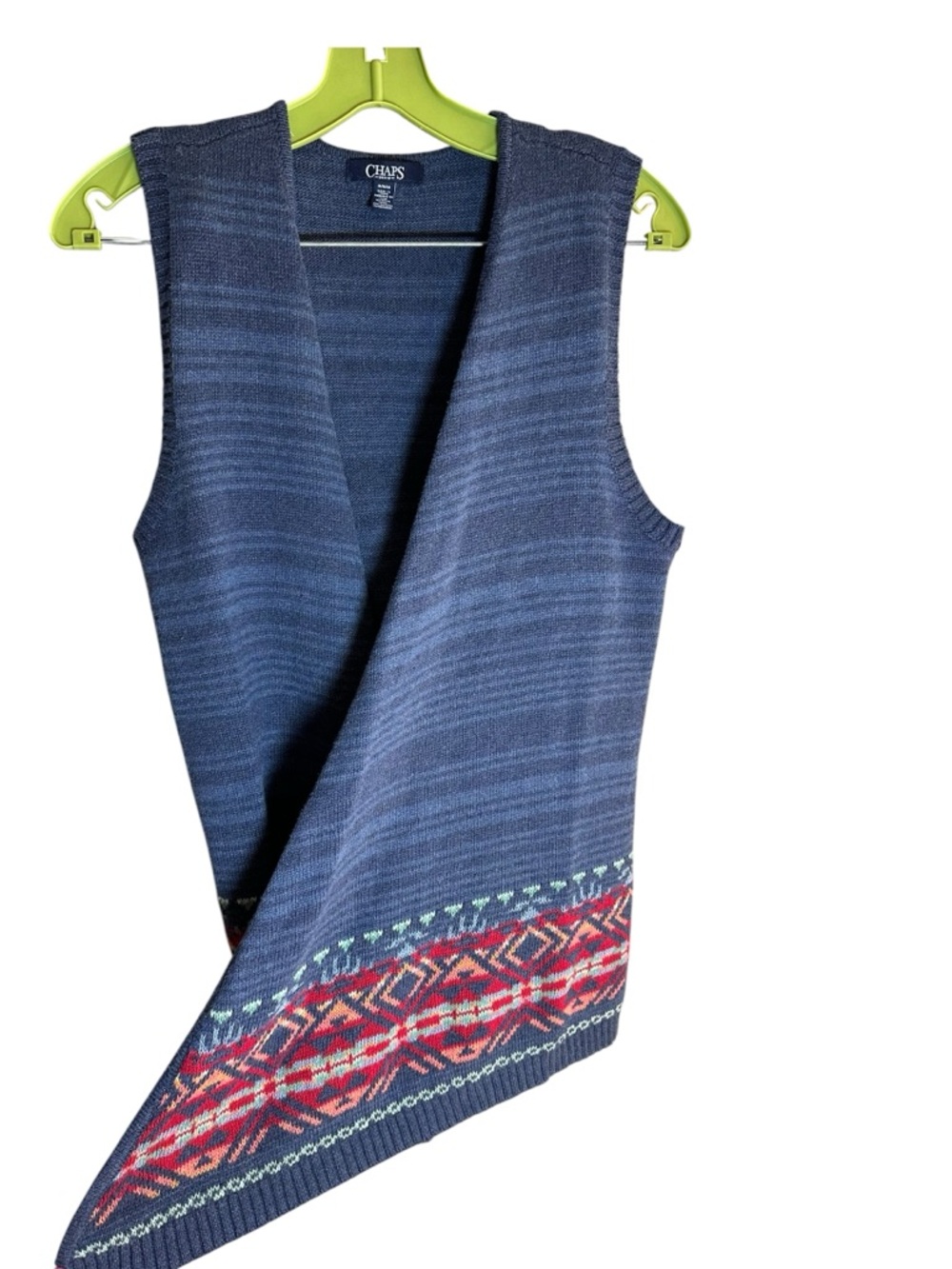 Chaps Women's Open-Front Sweater Vest Sz M - Picture 3 of 6